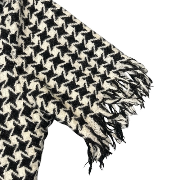 VINTAGE YOHJI YAMAMOTO BLACK HOUNDSTOOTH FRINGE KNIT JACKET WOMENS 2 JAPAN WOOL - Picture 14 of 16